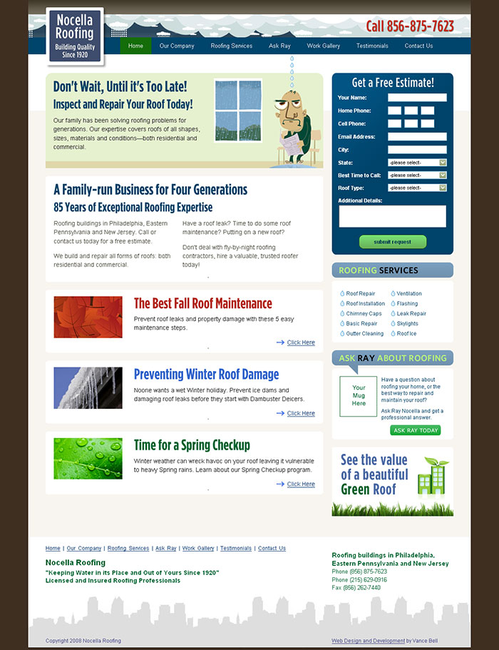 Nocella Roofing Website Launch