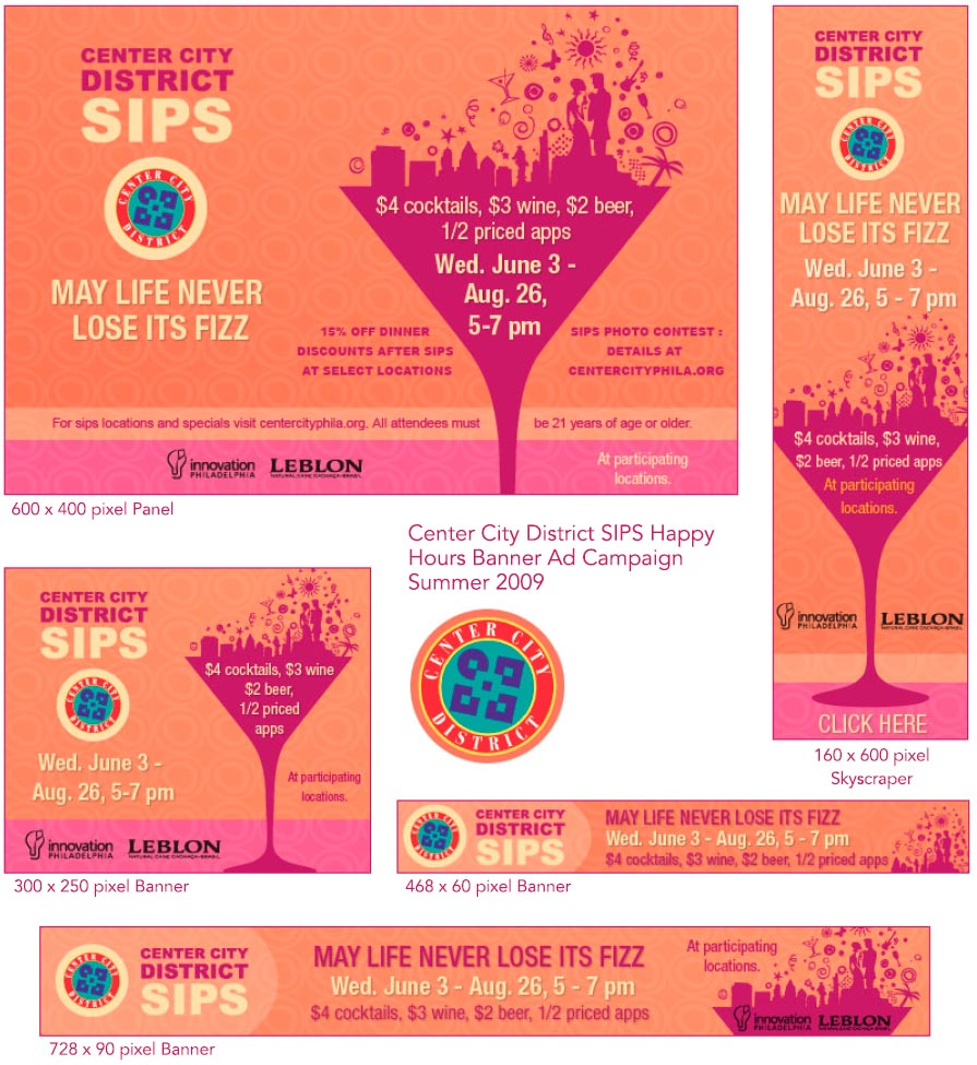 Center City District SIPS 2009 Happy Hour Banner Ads