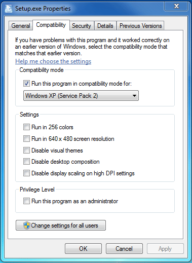 Epson 1200U Twain Driver - Setup.exe Properties