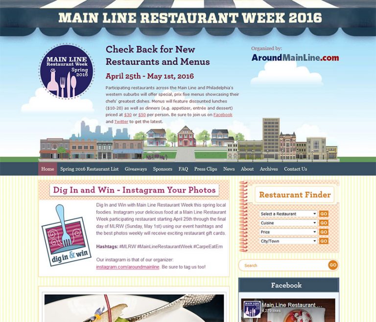 Web Design Portfolio Main Line Restaurant Week Vance Bell