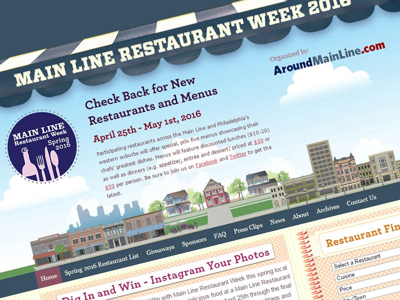 Main Line Restaurant Week Web Design