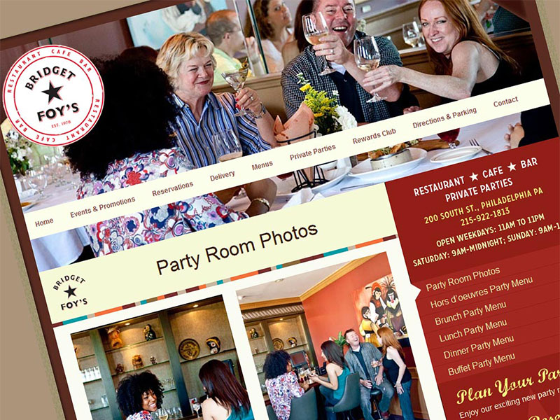 Bridget Foy's Restaurant Web Design