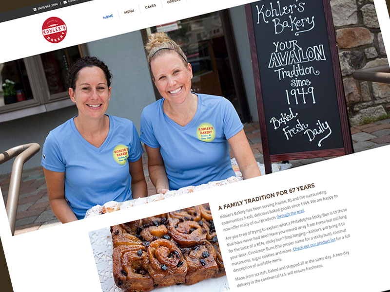 Kohler's Bakery Website Design
