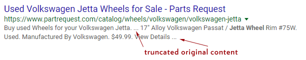 Search Snippet, Google, Truncated