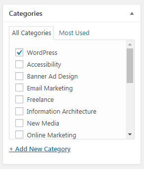 WordPress Categories
