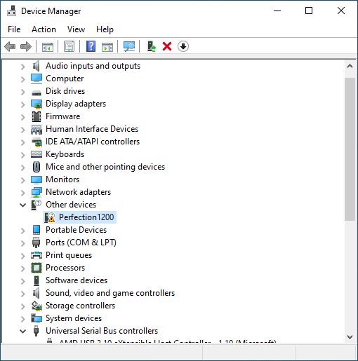 Epson 1200 Driver Setup - Device Manager